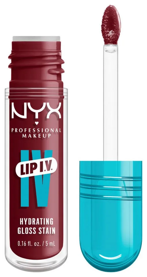 Lip I.V. Hydrating Gloss Stain Lipgloss fra NYX Professional Makeup i Donkerrood, 5 ml – produktbillede 3 af 5