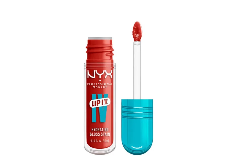 Lip I.V. Hydrating Gloss Stain Lipgloss fra NYX Professional Makeup i Donkerrood, 5 ml – produktbillede 3 af 5