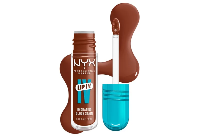 Lip I.V. Hydrating Gloss Stain Lipgloss von NYX Professional Makeup in Donkerrood, 5 ml – Produktfoto 2 von 4