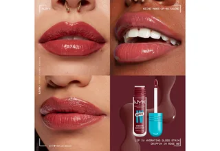 Lip I.V. Hydrating Gloss Stain Lipgloss fra NYX Professional Makeup i Donkerrood, 5 ml – produktbillede 4 af 5