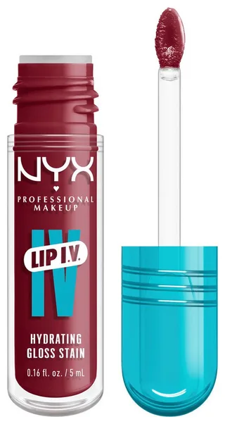 Lip I.V. Hydrating Gloss Stain Lipgloss fra NYX Professional Makeup i Donkerrood, 5 ml – produktbillede 3 af 5