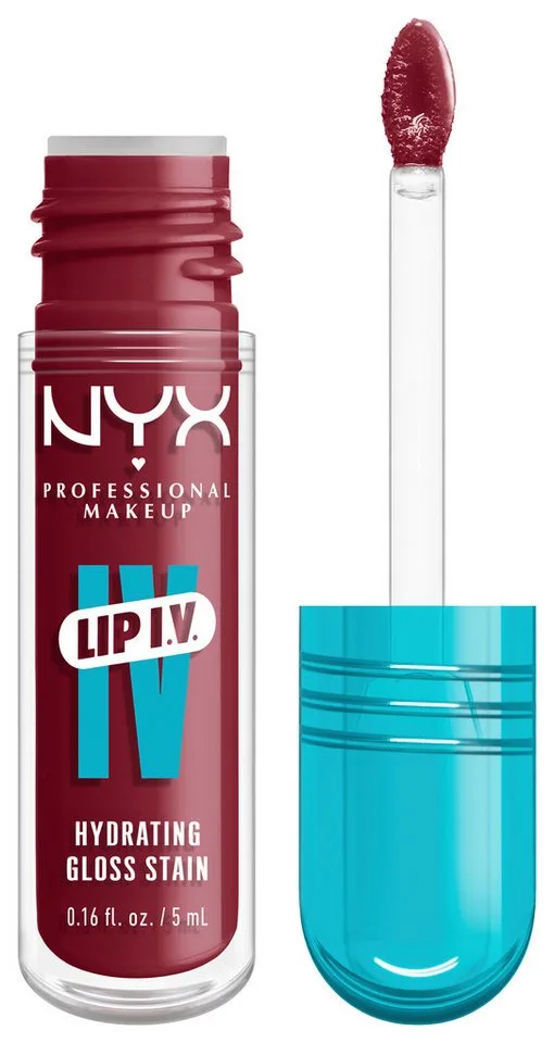 Lip I.V. Hydrating Gloss Stain Lipgloss fra NYX Professional Makeup i Donkerrood, 5 ml – produktbillede 3 af 5