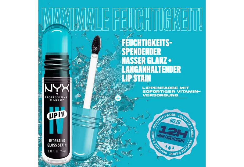 Lip I.V. Hydrating Gloss Stain Lipgloss von NYX Professional Makeup in Schwarz, 5 ml – Produktfoto 5 von 5
