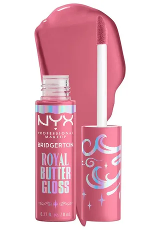 Lipgloss BRIDGERTON ROYAL BUTTER GLOSS, seidig glatt und butterweich van NYX Professional Makeup in Roze – productfoto 2 van 5