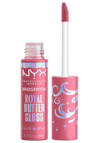 Lipgloss BRIDGERTON ROYAL BUTTER GLOSS, seidig glatt und butterweich van NYX Professional Makeup in Roze – productfoto 1 van 5