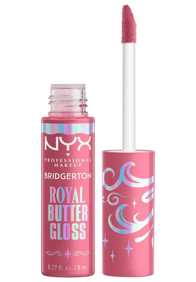 Lipgloss BRIDGERTON ROYAL BUTTER GLOSS, seidig glatt und butterweich van NYX Professional Makeup in Roze – productfoto 1 van 5