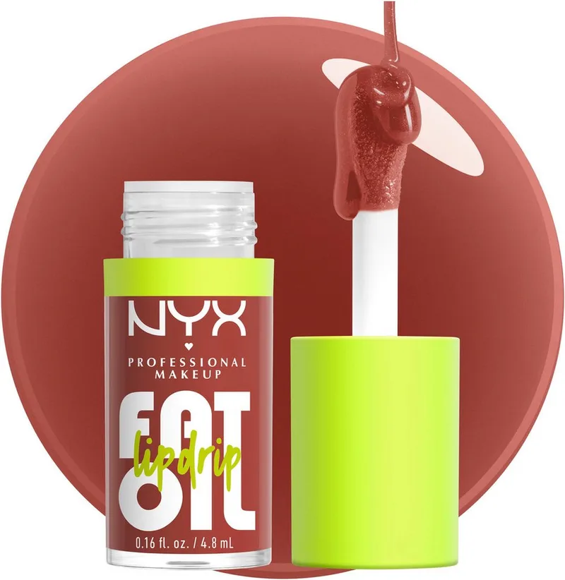 Lipgloss FAT OIL LIP DRIP, mit intensiv-schimmerndem Finish, individuell aufbaubare Farbe by NYX Professional Makeup in Brown – product photo 2 of 5