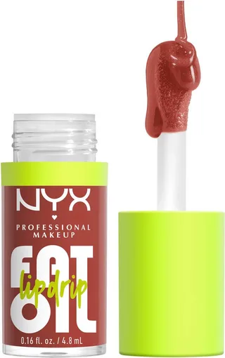 Lipgloss FAT OIL LIP DRIP, mit intensiv-schimmerndem Finish, individuell aufbaubare Farbe by NYX Professional Makeup in Brown – product photo 1 of 5