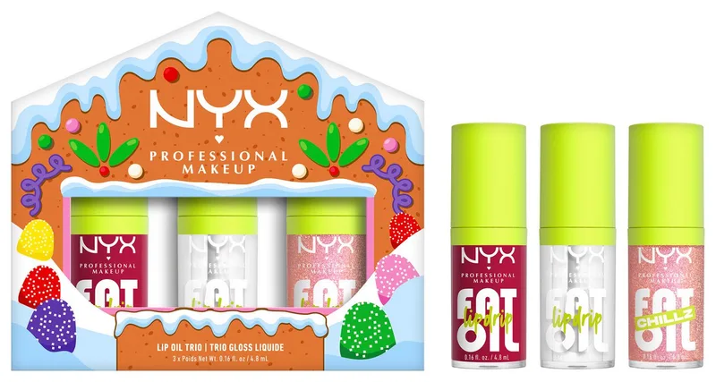 Lipgloss HOLIDAY 2025 FAT OIL TRIO KIT, mit 3 Fat Oil Lip Drip Lipgloss de NYX Professional Makeup en Multicolore – photo du produit 1 sur 5