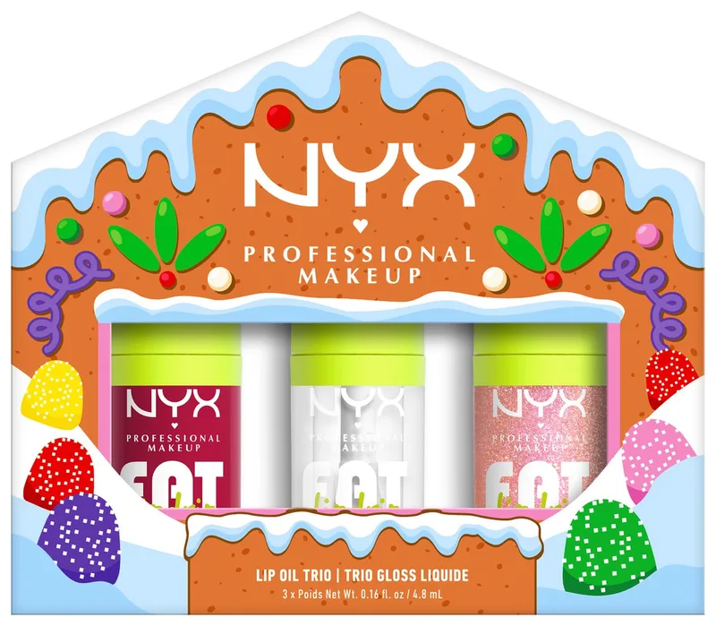 Lipgloss HOLIDAY 2025 FAT OIL TRIO KIT, mit 3 Fat Oil Lip Drip Lipgloss de NYX Professional Makeup en Multicolore – photo du produit 4 sur 5