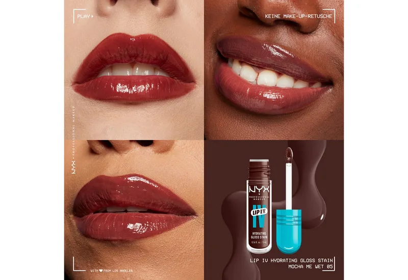 Lipgloss LIP IV GLOSS SERUM, gibt den Lippen einen unwiderstehlichen Wet-Look de NYX Professional Makeup en Marron – photo du produit 4 sur 5