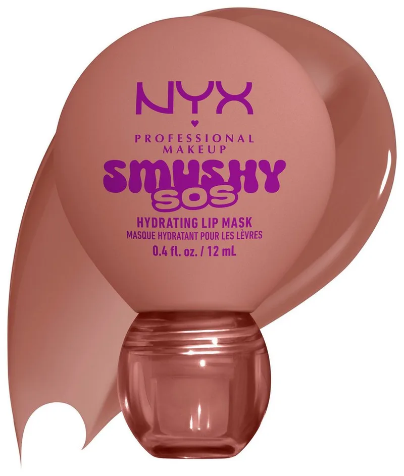Lippenpflegemittel SMUSHY SOS GLOSSSY LIP BALM, pflege, getönte Farbe und professioneller Shine, alles in einem von NYX Professional Makeup in Braun – Produktfoto 4 von 5