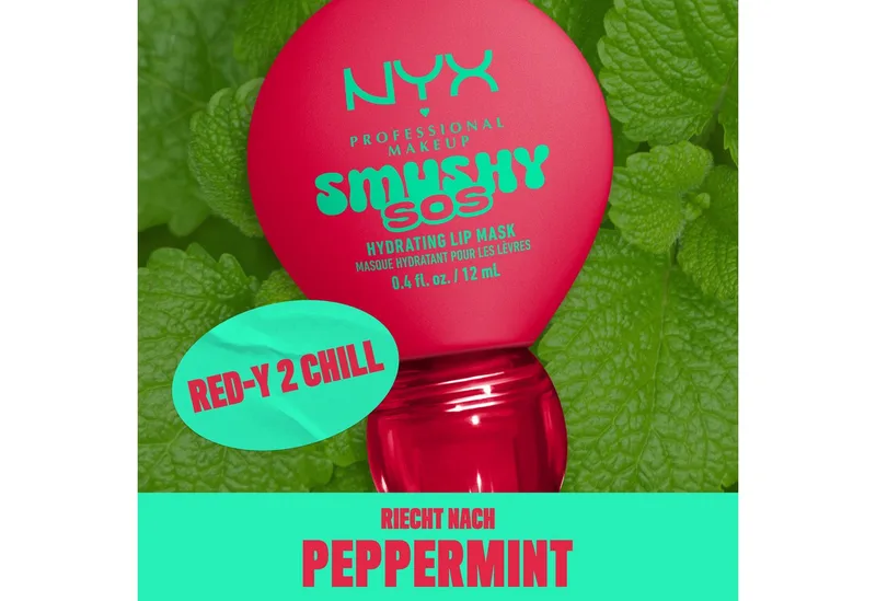 Lippenpflegemittel SMUSHY SOS GLOSSSY LIP BALM, pflege, getönte Farbe und professioneller Shine, alles in einem van NYX Professional Makeup in Rood – productfoto 3 van 5