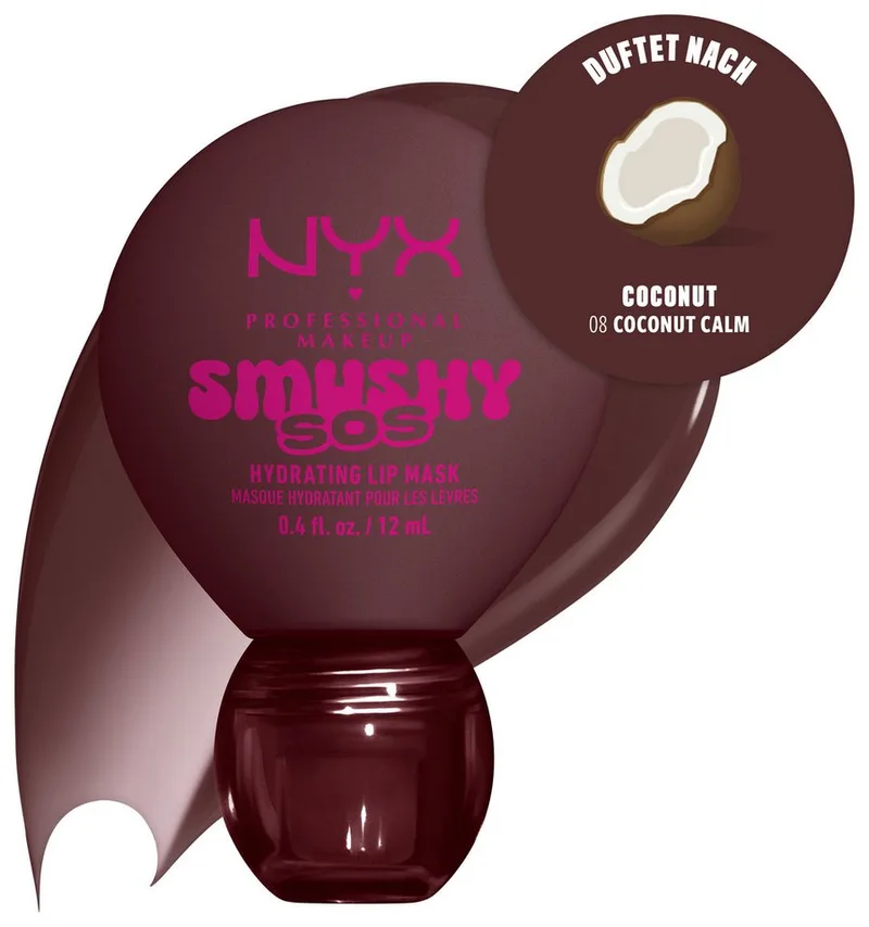 Lippenpflegemittel SMUSHY SOS GLOSSSY LIP BALM, pflege, getönte Farbe und professioneller Shine, alles in einem de NYX Professional Makeup en Marron – photo du produit 2 sur 5