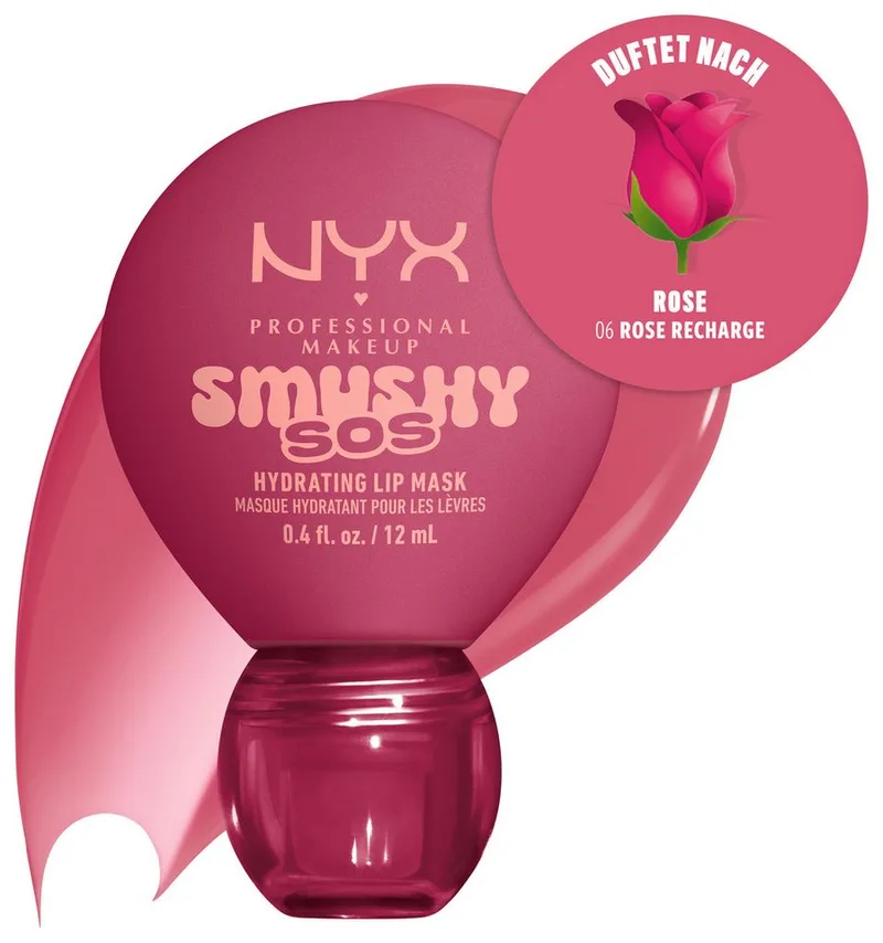 Lippenpflegemittel SMUSHY SOS GLOSSSY LIP BALM, pflege, getönte Farbe und professioneller Shine, alles in einem von NYX Professional Makeup in Rosa – Produktfoto 2 von 5