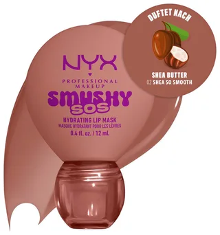 Lippenpflegemittel SMUSHY SOS GLOSSSY LIP BALM, pflege, getönte Farbe und professioneller Shine, alles in einem von NYX Professional Makeup in Braun – Produktfoto 2 von 5