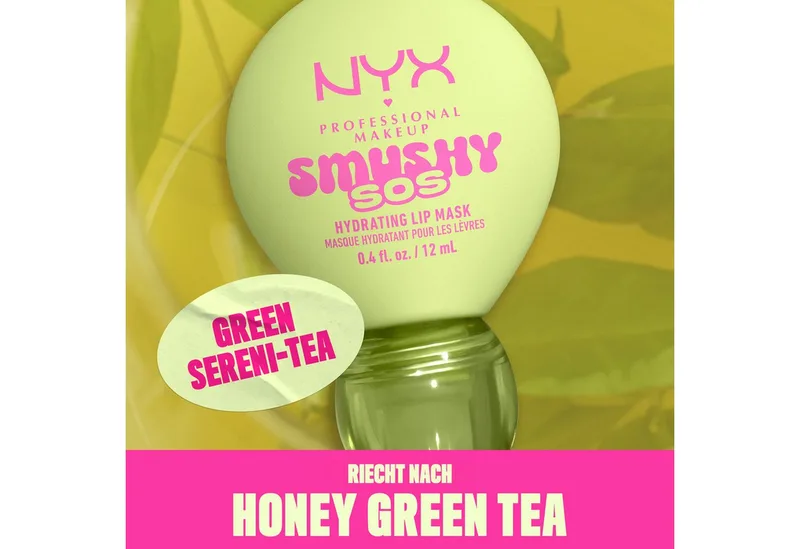 Lippenpflegemittel SMUSHY SOS GLOSSSY LIP BALM, pflege, getönte Farbe und professioneller Shine, alles in einem de NYX Professional Makeup en Vert – photo du produit 3 sur 5