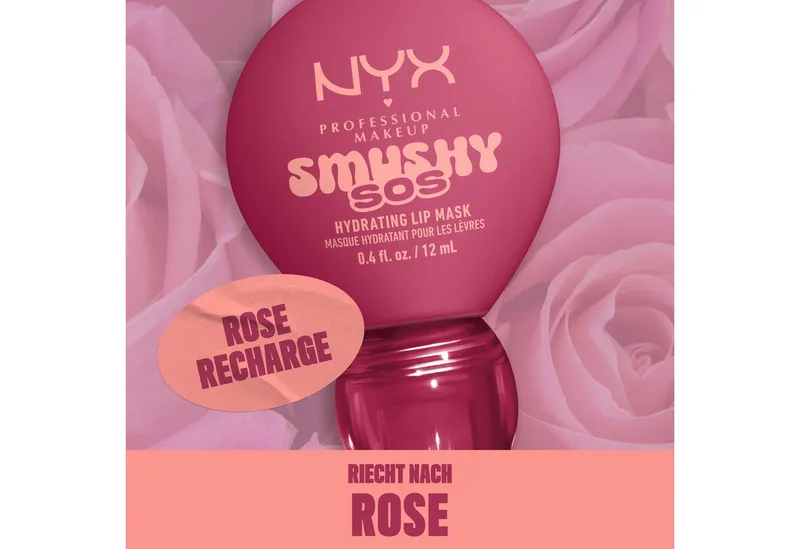 Lippenpflegemittel SMUSHY SOS GLOSSSY LIP BALM, pflege, getönte Farbe und professioneller Shine, alles in einem von NYX Professional Makeup in Rosa – Produktfoto 3 von 5