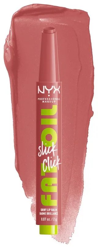 Lippenstift FAT OIL SLICK CLICK, leichter, aufbaubarer, pigmentierter Lip Balm fra NYX Professional Makeup i Lyserød – produktbillede 3 af 3