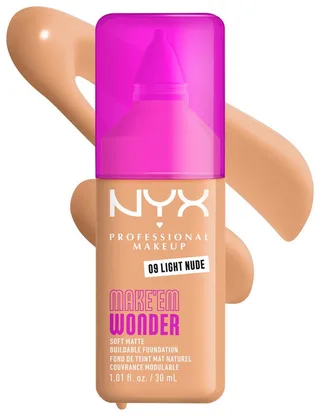 Make 'EM Wonder Soft Matte Vloeibare foundation von NYX Professional Makeup in Nude, 30 ml – Produktfoto 2 von 2