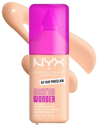 Make 'EM Wonder Soft Matte Vloeibare foundation von NYX Professional Makeup in Nude, 30 ml – Produktfoto 2 von 2