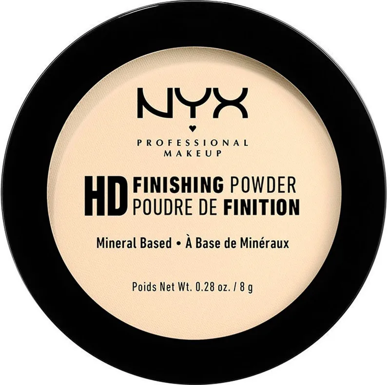 Puder High Definition Finishing Powder, Fixierpuder, ölabsondierende Wirkung, langanhaltend, mattes Finish. fra NYX Professional Makeup i Gul – produktbillede 1 af 5
