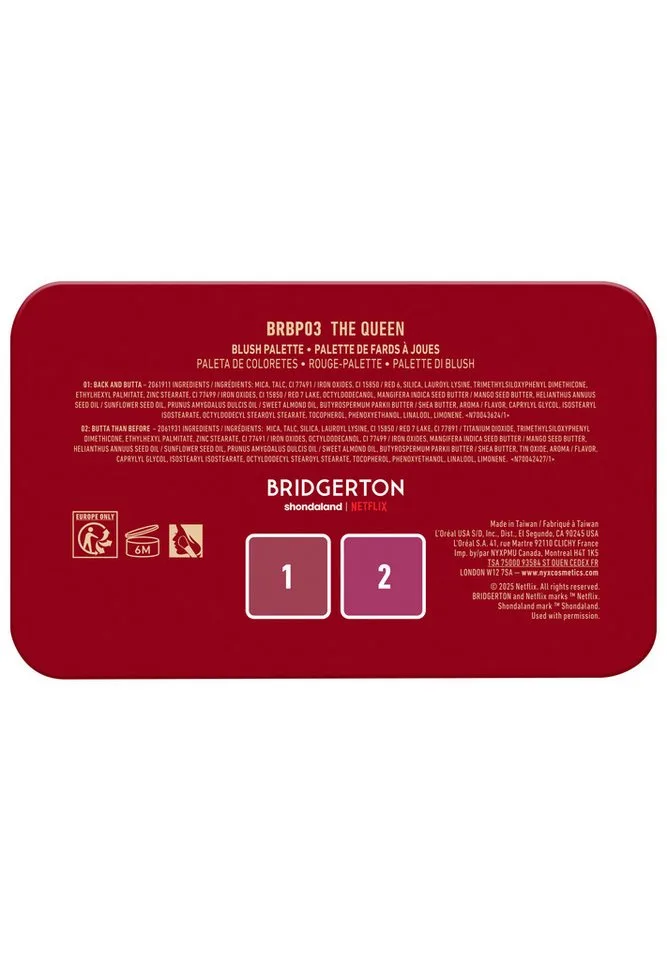 Rouge NYX Professional Makeup Bridgerton Royal Flush Blush Palette 03 fra NYX Professional Makeup i Rød – produktbillede 5 af 5