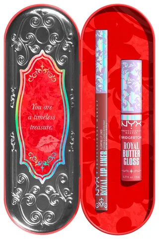 Schmink-Set BRIDGERTON ROYAL TREASURES LIP KIT, 2-tlg., Royal Butter Gloss und Royal Lip Liner fra NYX Professional Makeup i Lyserød – produktbillede 2 af 5