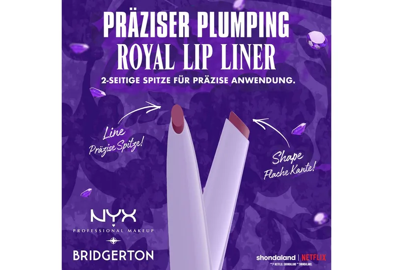 Schmink-Set BRIDGERTON ROYAL TREASURES LIP KIT, 2-tlg., Royal Butter Gloss und Royal Lip Liner von NYX Professional Makeup in Lila – Produktfoto 5 von 5