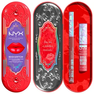 Schmink-Set BRIDGERTON ROYAL TREASURES LIP KIT, 2-tlg., Royal Butter Gloss und Royal Lip Liner fra NYX Professional Makeup i Lyserød – produktbillede 1 af 5