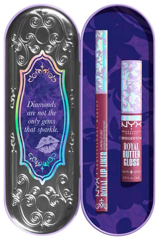 Schmink-Set BRIDGERTON ROYAL TREASURES LIP KIT, 2-tlg., Royal Butter Gloss und Royal Lip Liner von NYX Professional Makeup in Lila – Produktfoto 2 von 5