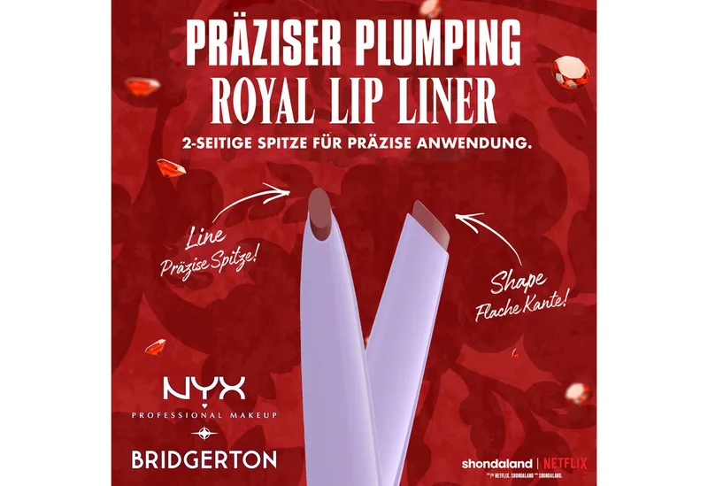 Schmink-Set BRIDGERTON ROYAL TREASURES LIP KIT, 2-tlg., Royal Butter Gloss und Royal Lip Liner fra NYX Professional Makeup i Lyserød – produktbillede 5 af 5