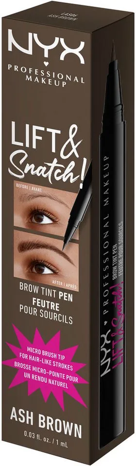Schmink-Set The Brow Glue Stick + Lift & Snatch Brow Tint Pen, Nicht klebrig und wischfest, variable Deckkraft, bis zu 16h Halt. fra NYX Professional Makeup i Brun – produktbillede 3 af 5