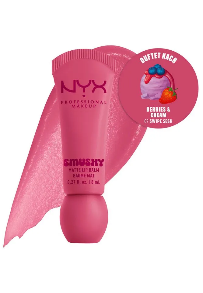 Smushy Matte Lippenbalsem - Zachte, Matte Finish - Met mochi rijstpoeder en suiker-ceramiden - 1 ST von NYX Professional Makeup in Swipe Sesh – Produktfoto 3 von 5