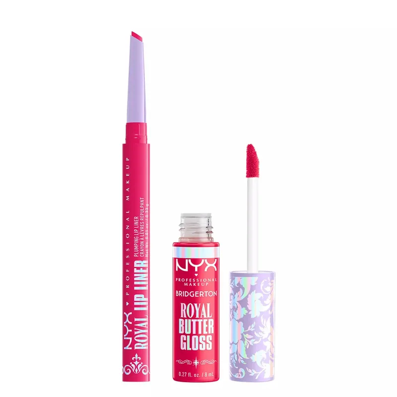 x Bridgerton Royal Treasures Duo Lipkit 03 Summer Fruit + Rumor Has It fra NYX Professional Makeup – produktbillede