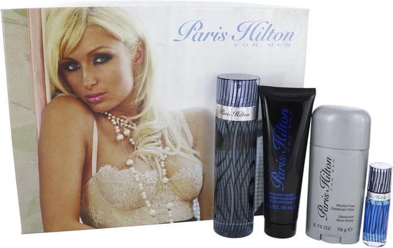 100 ml Eau De Toilette Spray + 90 ml Body Wash + 82 ml Deodorant Stick + .25 Mini EDT Spray fra Paris Hilton – produktbillede