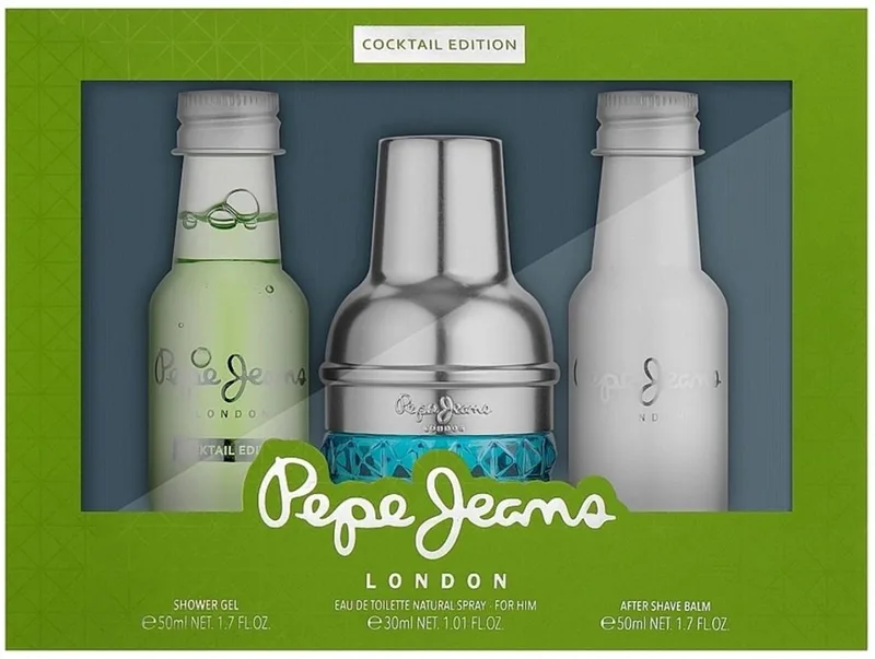 Cocktail Edition For Him Perfume Men's Gift Set with Eau de Toilette 30ml After Shave 50ml and Shower Gel 50ml Set with Men's Perfume Citrus, Wood and Spice Scent von Pepe Jeans – Produktfoto
