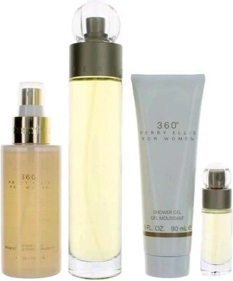 100 ml Eau De Toilette Spray + 120 ml Body Mist + 90 ml Shower Gel + .25 Mini EDT Spray fra Perry Ellis – produktbillede