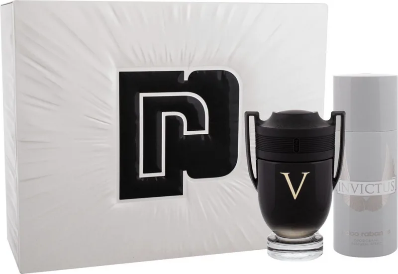 Invictus Victory giftset - 100 ml eau de parfum spray + 150 ml deospray – cadeauset voor heren fra Rabanne – produktbillede