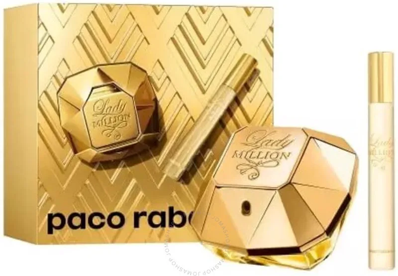 Lady Million Giftset 50 ml + travel 10ml EDP / Kerst kadotip! von Rabanne – Produktfoto
