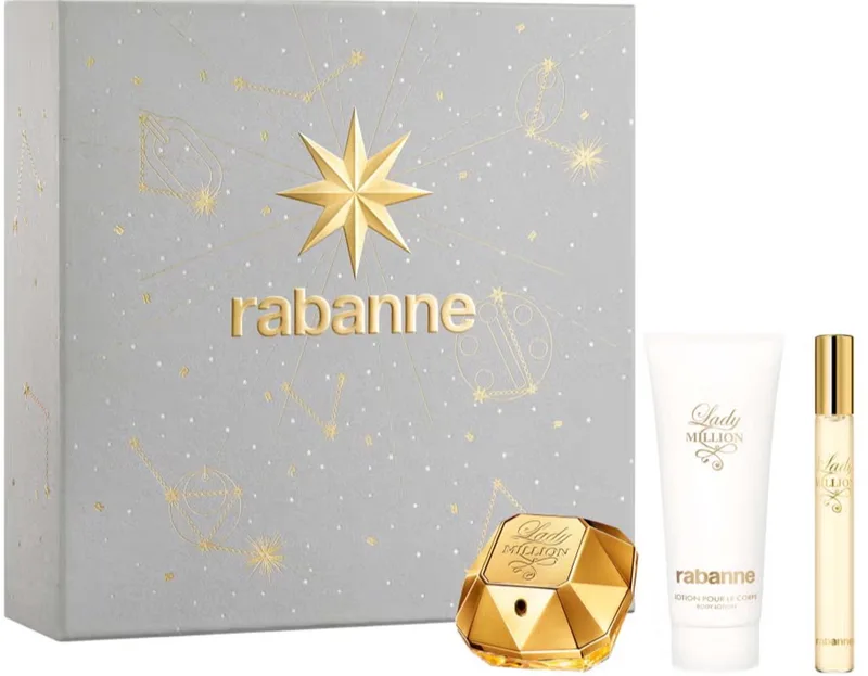 Lady Million Giftset - 50ml Eau De Parfum - 100ml Bodylotion & 10ml Travelspray van Rabanne – productfoto