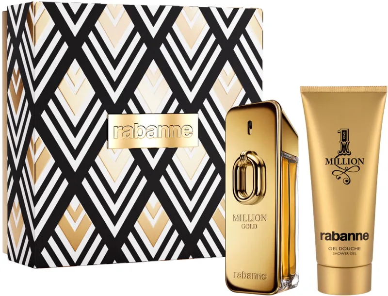 Million Gold Giftset - 100 ml Eau de Parfum + 1 Million Shower Gel 100 ml - Cadeauset voor heren von Rabanne – Produktfoto