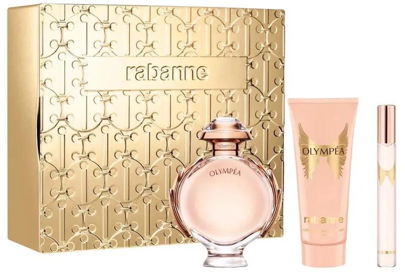 Olympea Eau De Parfum Cadeau Set - 80ml Parfum, 100ml Body Lotion, 10ml Travel Parfum van Rabanne – productfoto
