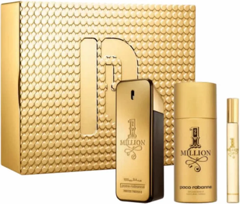 Paco Rabanne 1 Million Eau De Toilette Spray 100ml Set + Deo 150 ml + EDT 10 ml by Rabanne – product photo