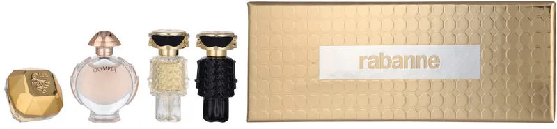 Travel Retail Exclusive Giftset - Lady Million EDP 5 ml + Olympéa EDP 6 ml + Fame EDP 4 ml + Fame Parfum 4 ml - cadeauset voor dames van Rabanne – productfoto