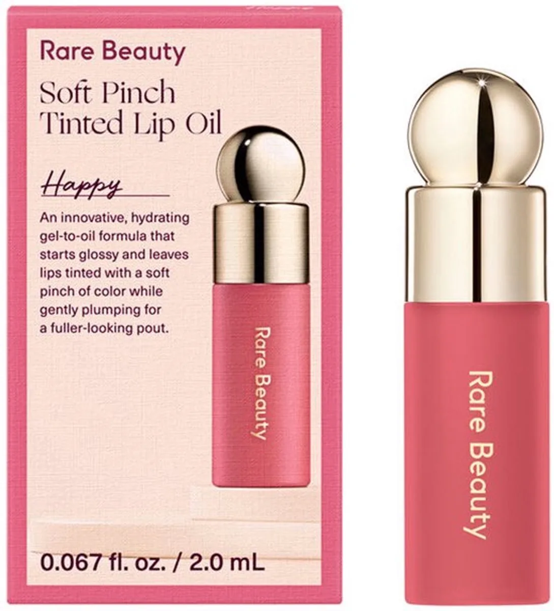 Soft Pinch Tinted Lip Oil Mini – Hydraterende Lip Oil by Rare Beauty in Happy – product photo