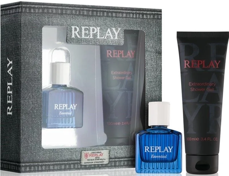 Essential for Him Geschenkset 30ml EDT Spray + 100ml Douchegel fra Replay – produktbillede