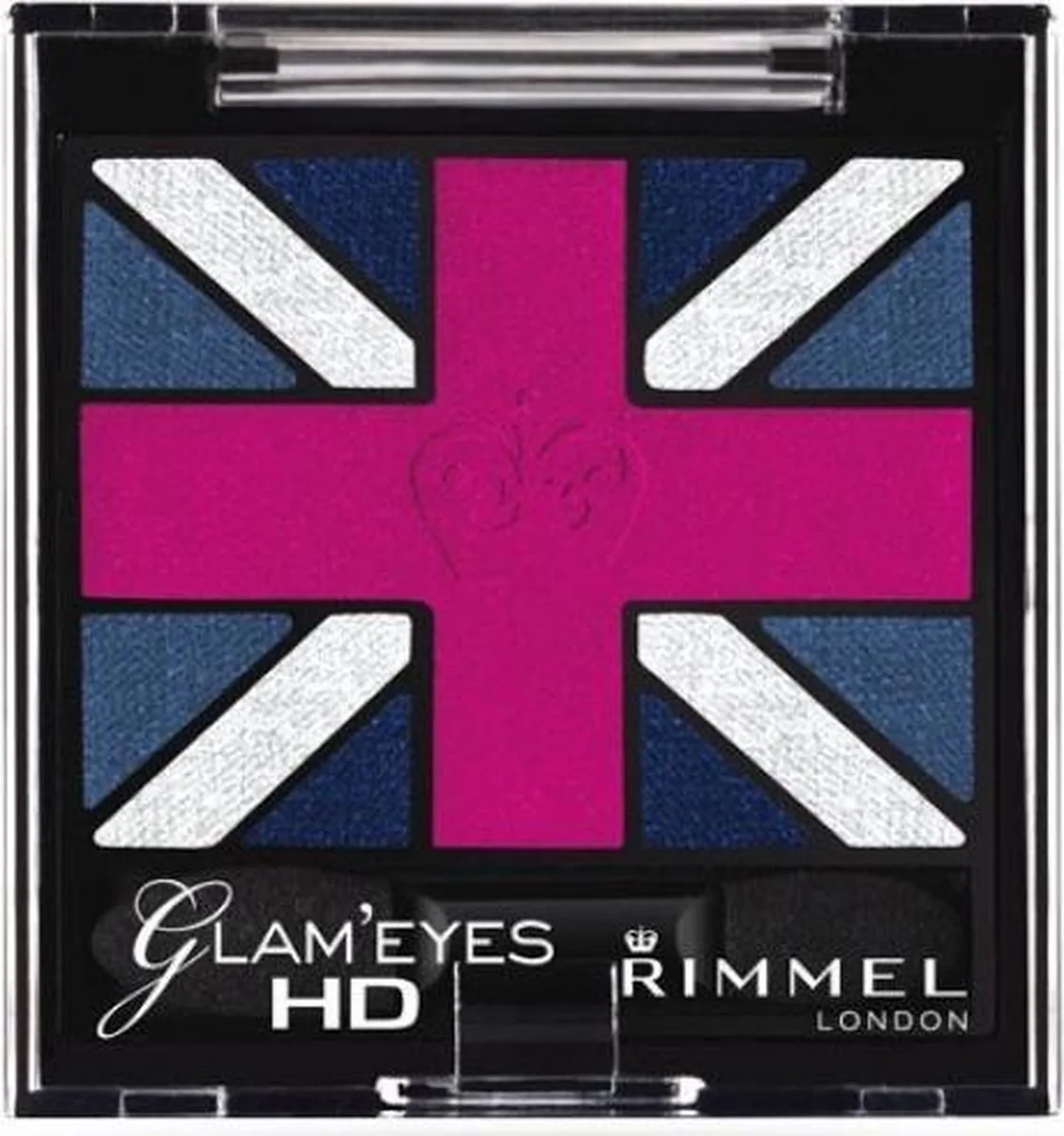 Glam Eyes HD Quad Eyeshadow - 008 True Union Jack by Rimmel London in Pink, Blue, Silver – product photo