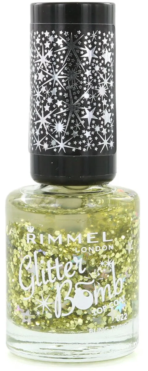 Glitter Bomb Special Effect Nagellak - 022 Bling Thing van Rimmel London in Geel – productfoto