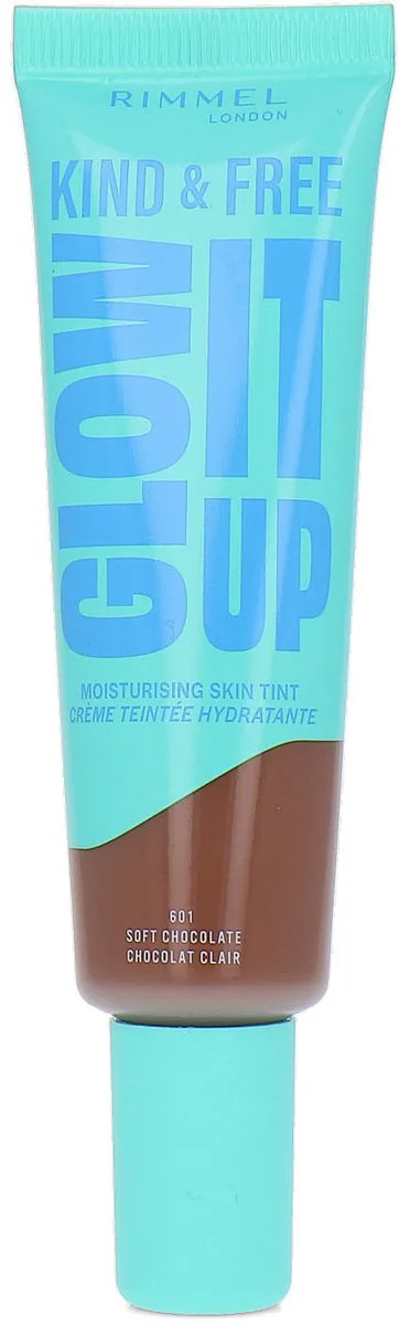 Kind & Free Glow It Up Moisturising Skin Tint - 601 Soft by Rimmel London in Chocolate – product photo